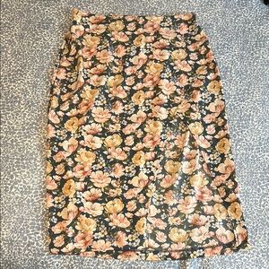 Abercrombie & Fitch Blue Floral Skirt Midi Length with Slit